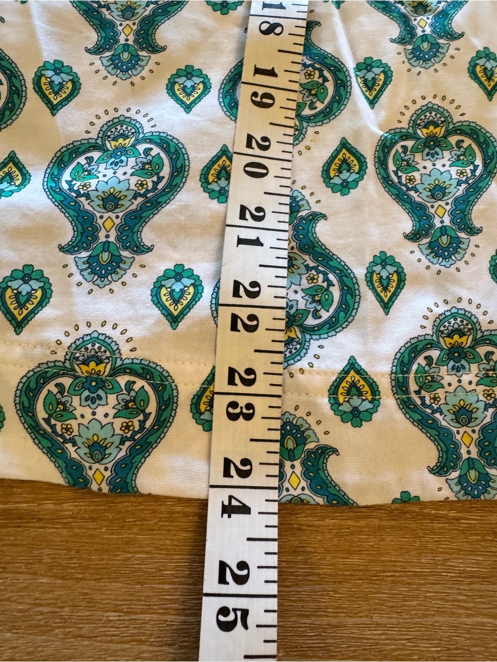 LOFT Teal and off white with yellow accents Paisley Print Blouse cotton blend - Picture 7 of 8